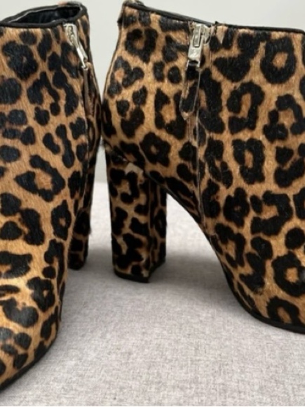 Circus by Sam Edelman Leopard Print Block Heel Ankle Bootie - Brown/Black
